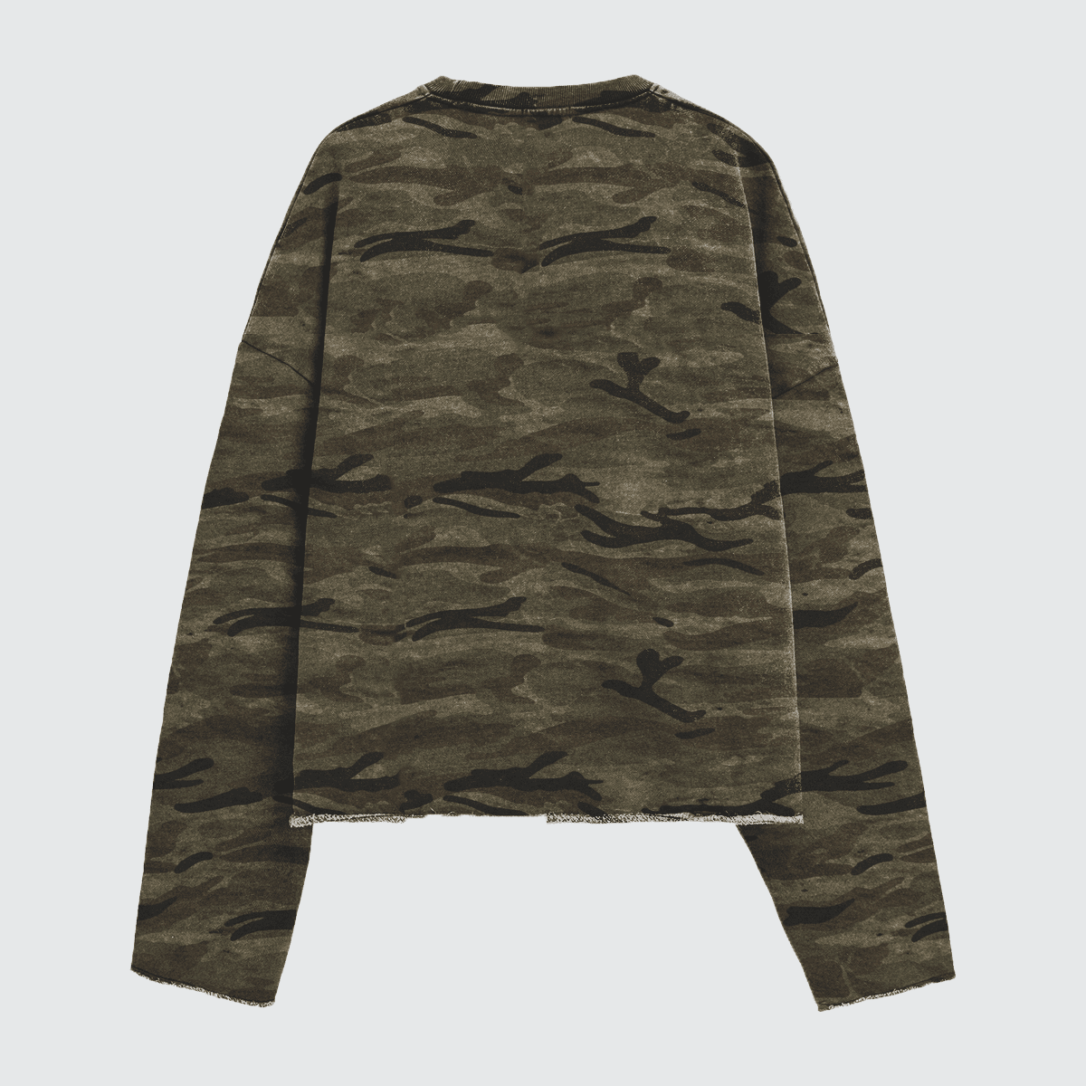 Camo Cropped Crewneck Sweatshirt