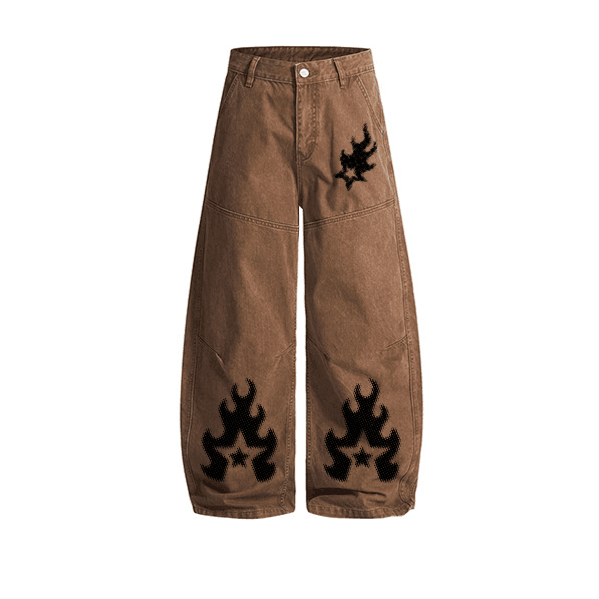 Washed Curved Blade Denim Jeans