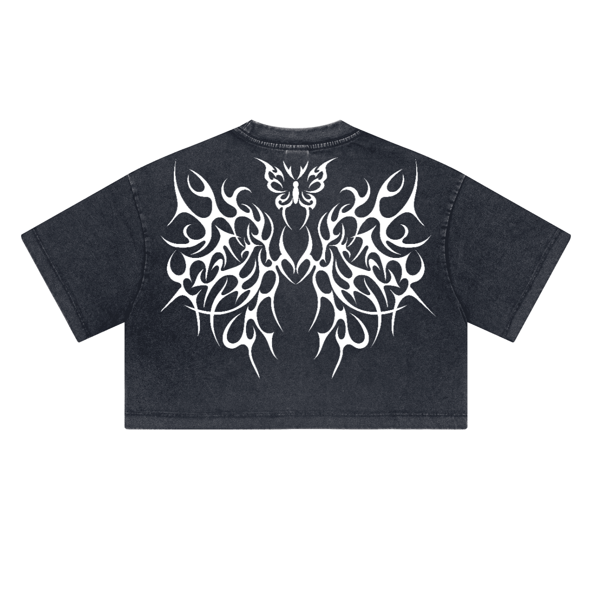 Heart sigil Washed Loose Fit Cropped Crewneck T-shirt