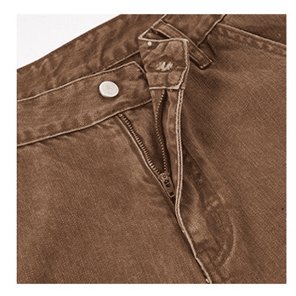 Washed Curved Blade Denim Jeans