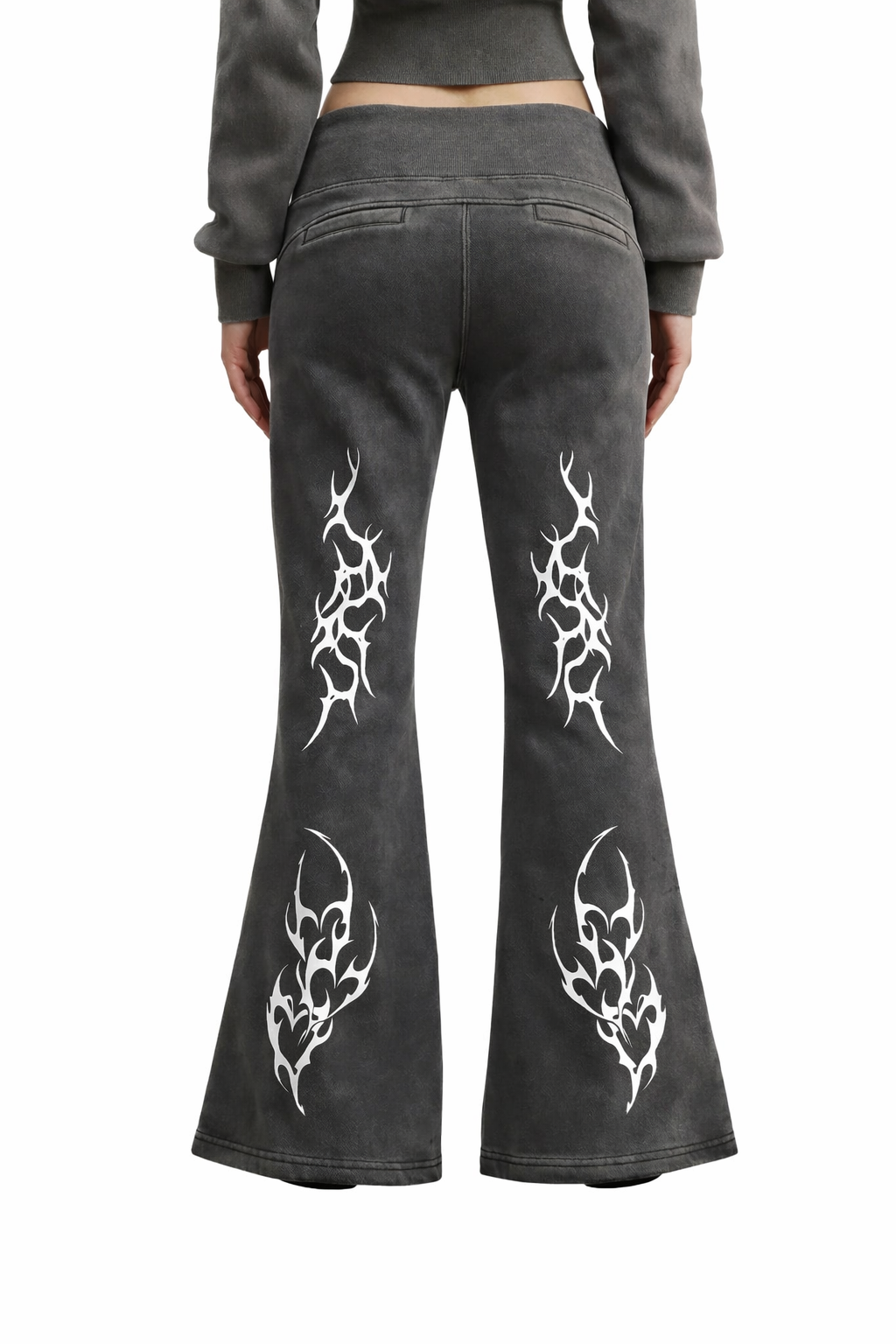 Cyber Design Flared Pants